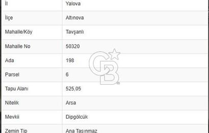YALOVA ALTINOVA TAVŞANLI DENİZ MANZARALI 1050M2KONUT İMARLI ARSA
