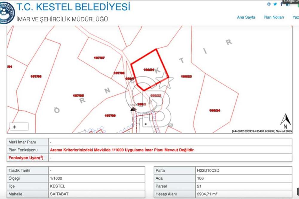 CB CLASS KESTEL SAİTABAT YOLA CEPHELİ MÜSTAKİL TAPULU 3 DÖNÜM TARLA