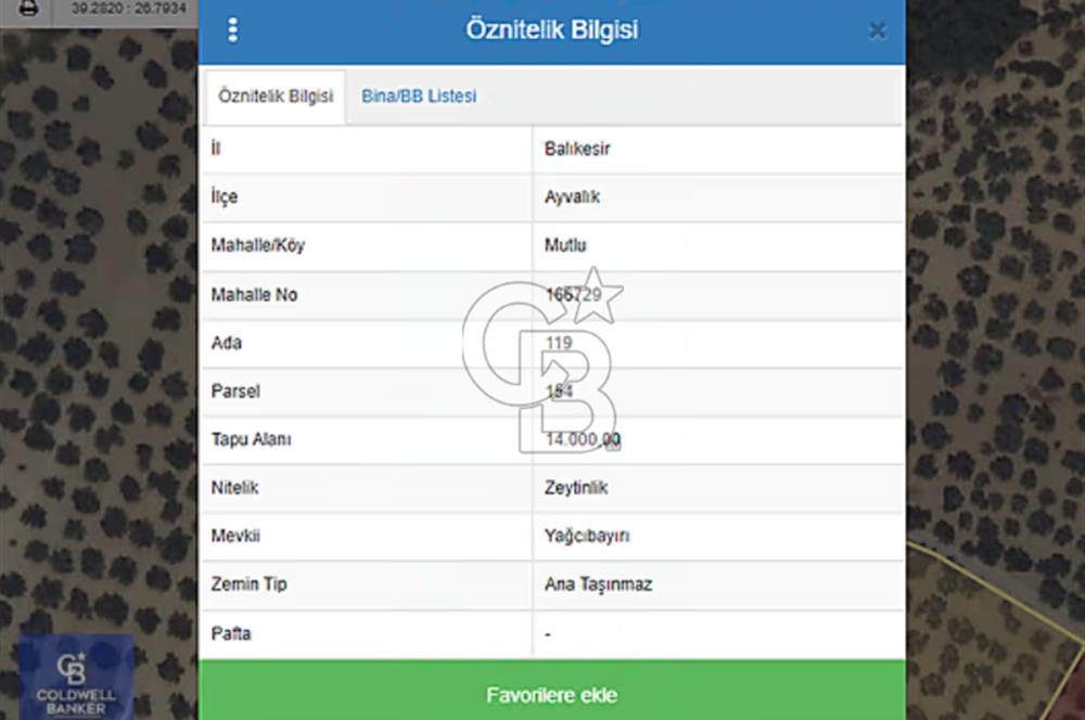 AYVALIK MUTLU KÖY 14 DÖNÜM TEL ÖRGÜLÜ YOL CEPHELİ 160 AĞAÇ