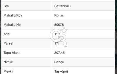 SAFRANBOLU KONARI KÖYÜNDE SATILIK BAHÇE 