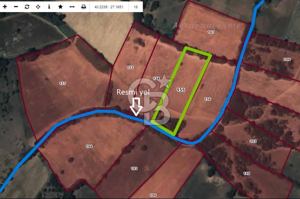 Yeşil Biga’da Resmi Yola Cepheli 3750 m² Gölet Yakınında Yatırımlık Tarla