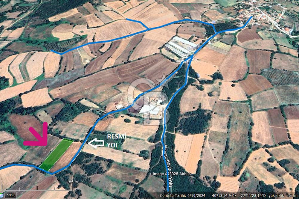 Yeşil Biga’da Resmi Yola Cepheli 3750 m² Gölet Yakınında Yatırımlık Tarla