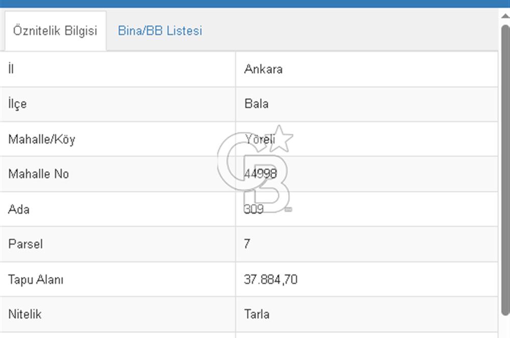 BALA’DA  EKOLOJİK TARIMA UYGUN SATILIK TARLA
