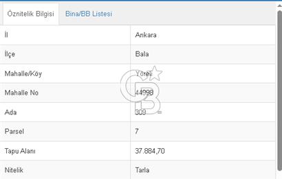 BALA’DA  EKOLOJİK TARIMA UYGUN SATILIK TARLA