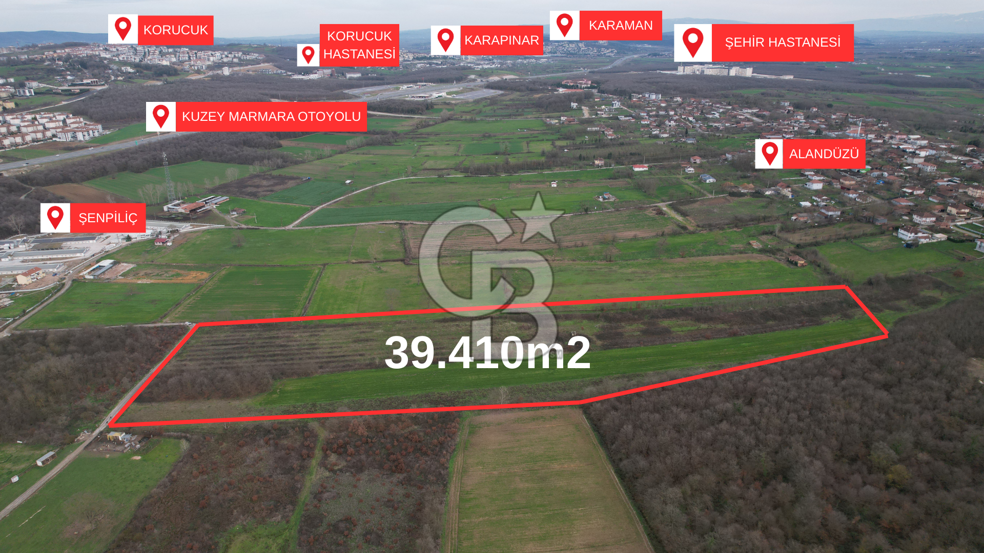 Alandüzü Şehir Hastanesi Yakını |39.410m2 Tarla| İmar Sınırında!