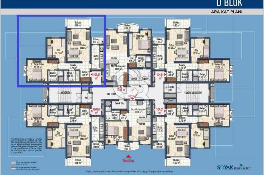 Mavişehir Soyak B Etap Önü Açık Eşyalı Kiralık 2+1 104 m² Daire