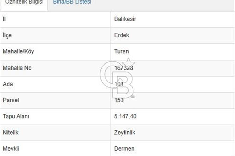ERDEK TURAN KÖYÜNDE DENİZE 1 KM MESAFEDE 5 DÖNÜM ZEYTİNLİK