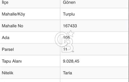 Gönen Turplu’da Satılık Tar