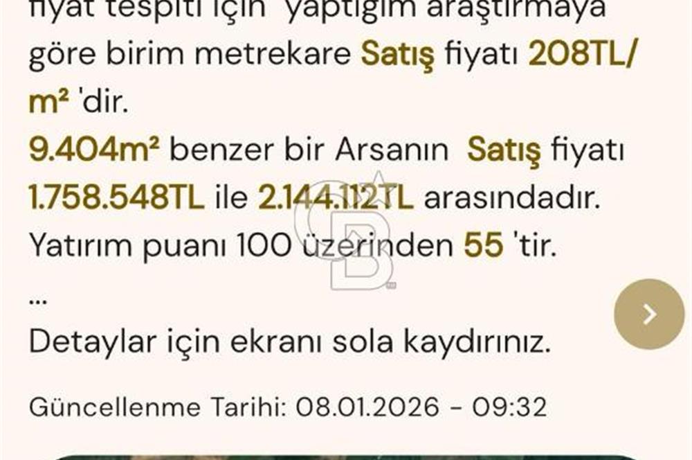 Bursa İnegöl Satılık Yatırımlık 9 Dönüm Fırsat Tarla