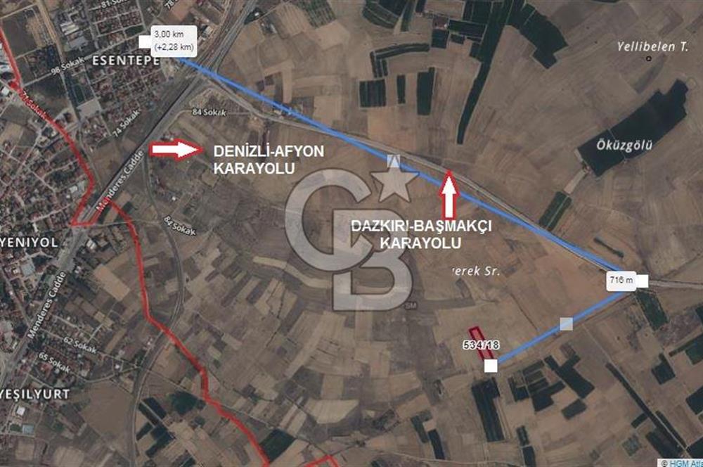 Afyon-Dazkırı Engerek Mevkinde Yola Yakın 6.603 m² Satılık Tarla