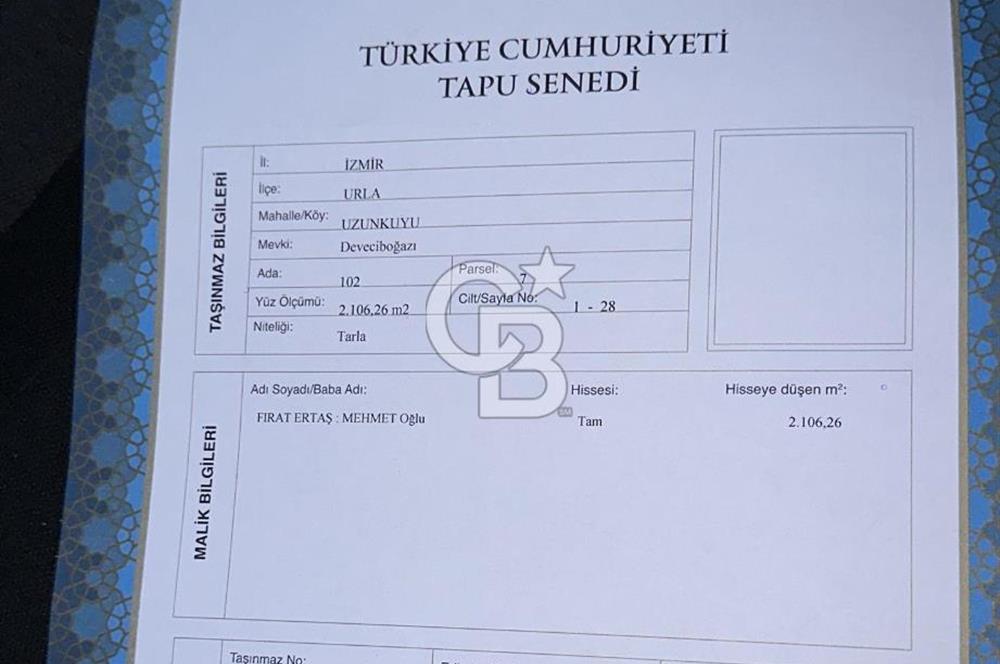 İZMİR URLA UZUNKUYUDA SATILIK TARLA