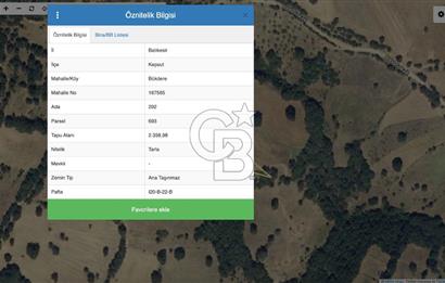 CB SILVER DAN KEPSUT BÜKDERE DE 2358 M2 YATIRIMLIK TARLA