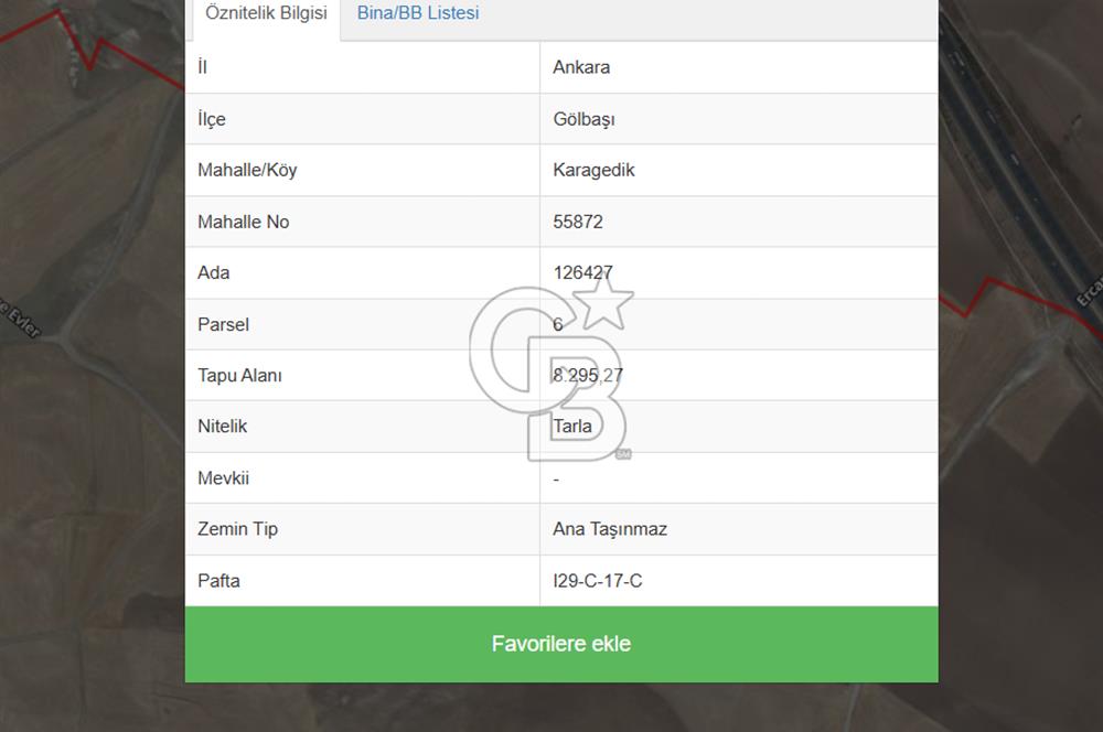 Gölbaşı Karagedik'te satılık arsa