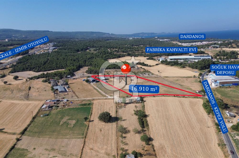 ÇANAKKALE MERKEZ DARDANOS’TA 16.910 m² SATILIK TARLA