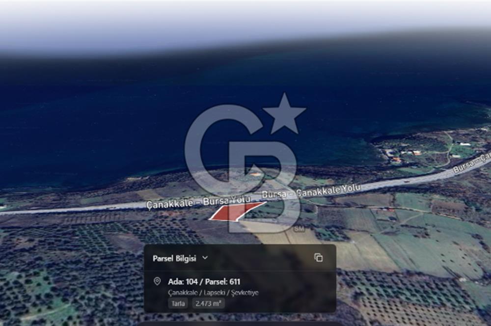 ÇANAKKALE LAPSEKİ ŞEVKETİYE’DE 1/3 HİSSELİ  SATILIK TARLA