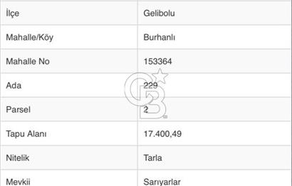 Deniz Manzaralı Tarla, Gelibolu Burhanlı'da Emsallere Göre Uygun!