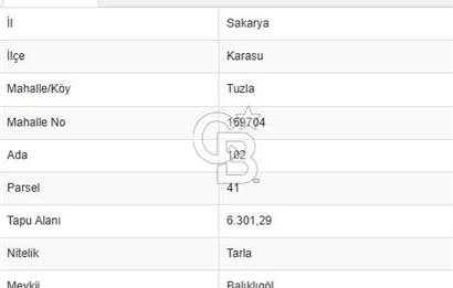 KARASU TUZLA KÖYÜNDE SATILIK MÜSTAKİL TARLA