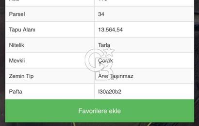 ELMADAĞ KARACAHASAN MAH'DE TEK TAPU 13 DÖNÜM SULU TARLA