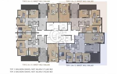 ATAKULE MANZ. NATURA YILDIZ PROJESİNDE SATILIK 185 M2 4+1 DAİRE