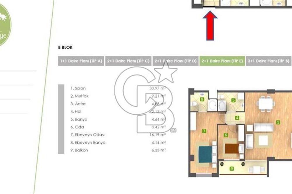 Palmiye Park Renova Sitesinde Satılık Büyük 2+1 Daire