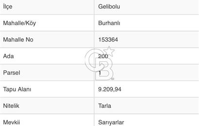 Gelibolu Burhanlı'da Yatırımlık Büyük Fırsat Arsa!!