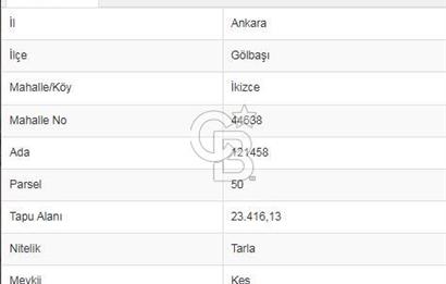 GÖLBAŞI İKİZCE'DE HİSSELİ SATILIK TARLA