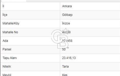 GÖLBAŞI İKİZCE'DE HİSSELİ SATILIK TARLA