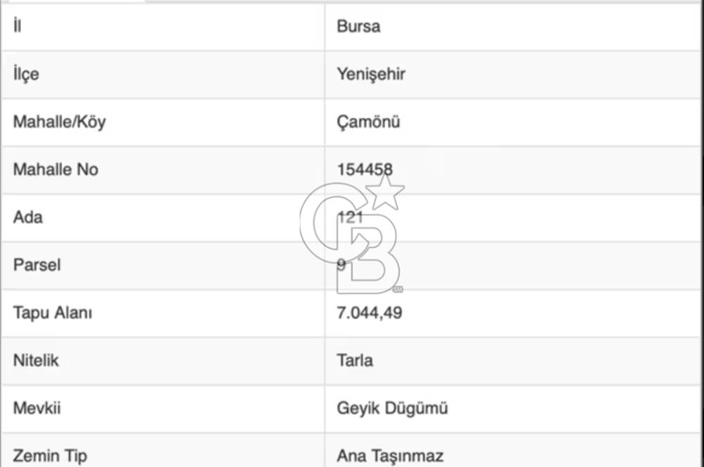 CB BLACK'TEN YENİŞEHİR ÇAMÖNÜ MAHALLESİ OTOBANA CEPHE ARAZİ