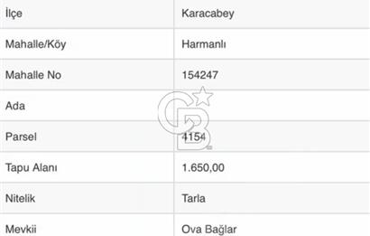 CB BLACK'TEN HARMANLI YATIRIMLIK TARLA
