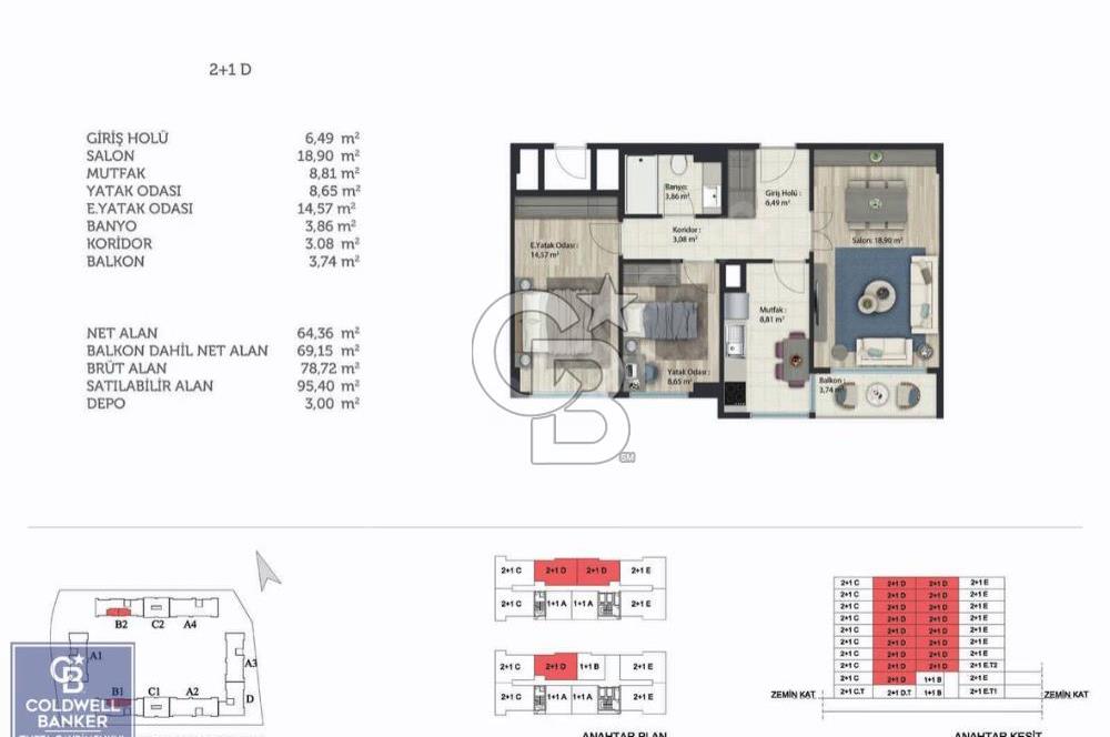 Avrasya Konutları 2 Sitesinde Kiralık 2+1 Daire