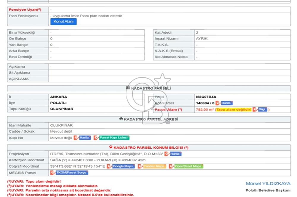 ANKARA TEMELLİ OLUKPINAR'DA SATILIK İMARLI ARSA