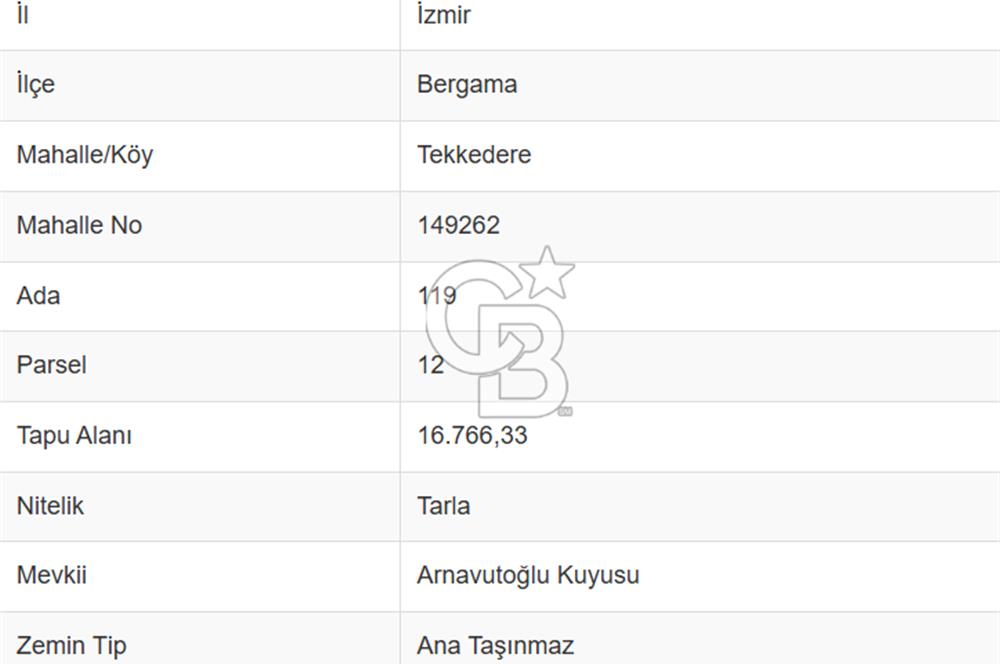 CB ODAK'TAN BERGAMA'DA ANA YOLA 120M 5.5 DÖNÜM TARLA!