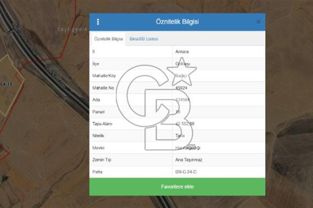 GÖLBAŞI-BAĞİÇİNDE YATIRIMA UYGUN TEK TAPU SATILIK ARAZİ