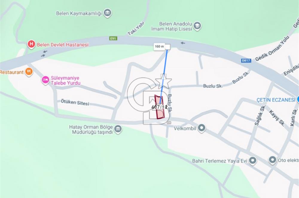 BELEN-HALİLBEY'DE CADDEYE SIFIR *KONUT İMARLI* SATILIK ARSA