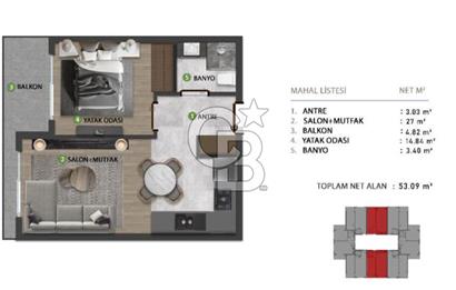 MBA TOWER PROTOKOL YOLUNDA SIFIR BİNA ÖNÜ AÇIK 1+1 SATILIK DAİRE