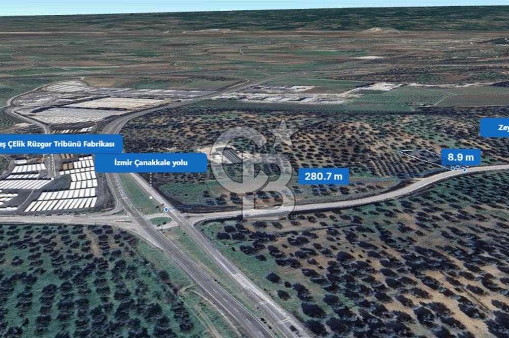 İzmir Bergama İzmir Çanakkale Yoluna 100 m Satılık Zeytinlik