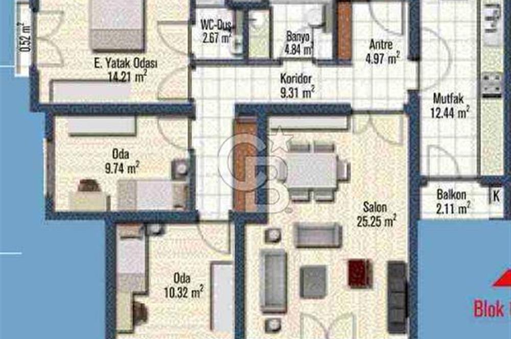 Mavişehir Soyak Havuz & Peyzaj & Deniz Kiralık 3+1 134 m² Daire