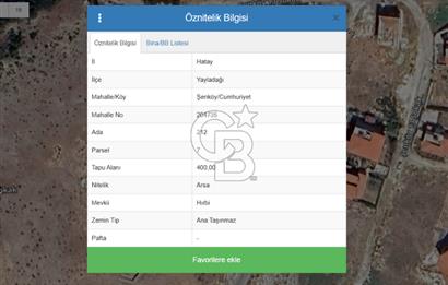 ŞENKÖY HIRBİ MEVKİİ'DE 400 m2 -VİLLA İMARLI- MÜSTAKİL TAPU ARSA