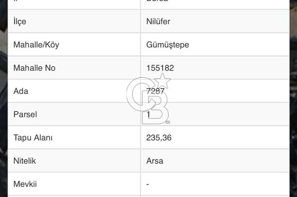 CB BLACK'TEN GÜMÜŞTEPEDE FIRSAT TİCARİ İMARLI ARSA