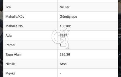 CB BLACK'TEN GÜMÜŞTEPEDE FIRSAT TİCARİ İMARLI ARSA