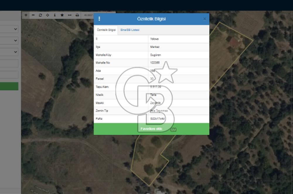 YALOVA MERKEZ SUGÖREN'DE SATILIK GENİŞ TARLA VE RESMİ KONUT
