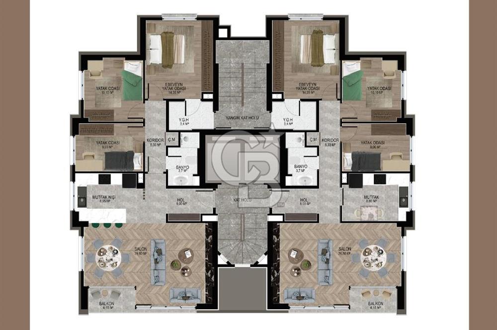 Erenköy Ülke Sokak Projeden Satılık 3+1 Daire Vatandaşlığa Uygun