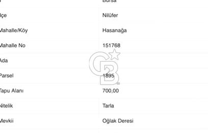 CB BLACK'TAN HASANAĞA' DA 700 m2 SATILIK TARLA*