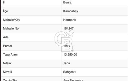 CB BLACK'TAN KARACABEY HARMANLI OTOYOLA YAKIN KONUMDA TARLA