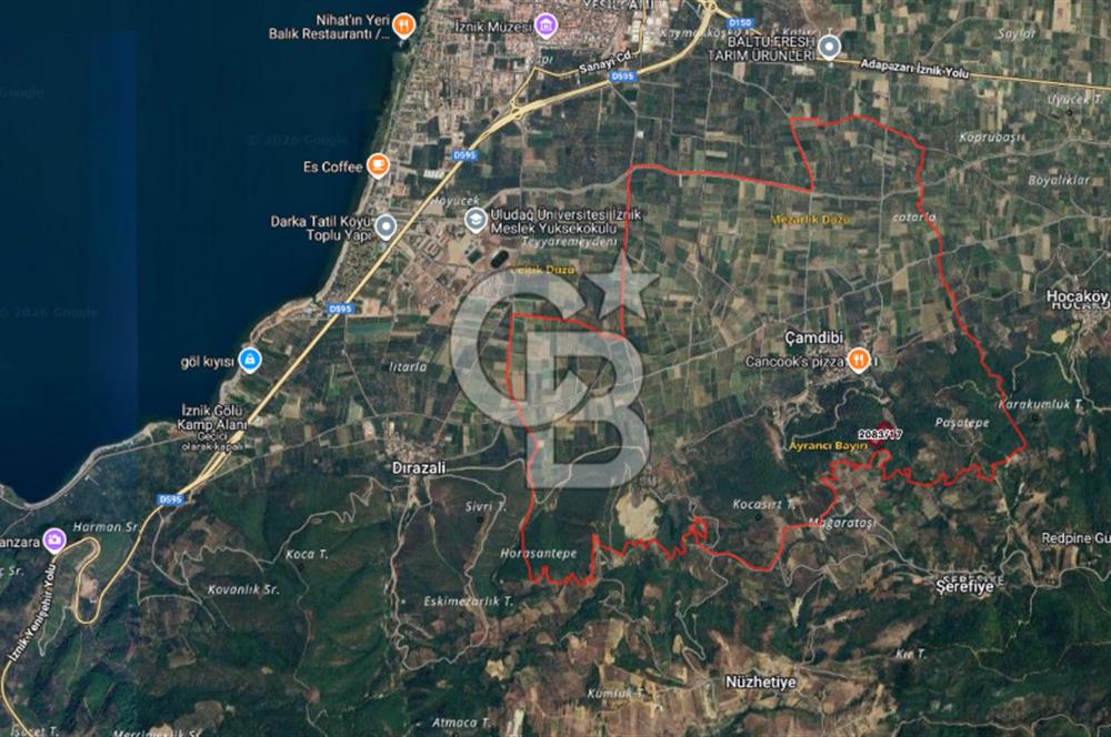 CB BLACK'TEN İZNİK ÇAMDİBİ ÇOK DEĞERLİ 14.111m2 TARLA