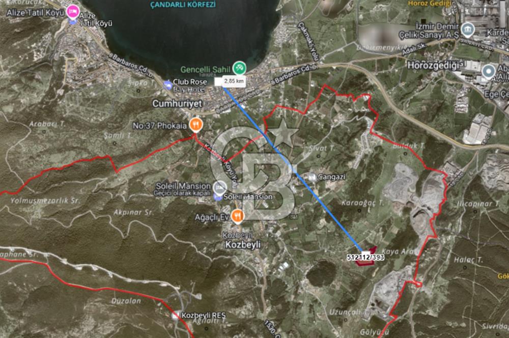 MUSELAND - FOÇA KOZBEYLİ'DE HİSSE TAPULU SATILIK TARLA