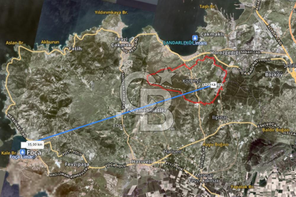 MUSELAND - FOÇA KOZBEYLİ'DE HİSSE TAPULU SATILIK TARLA