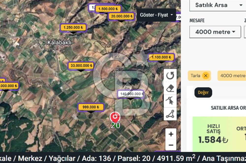 Yağcılar Sınırında Kalabalıya Yakın 4.912 m² Tarla Daire Takas