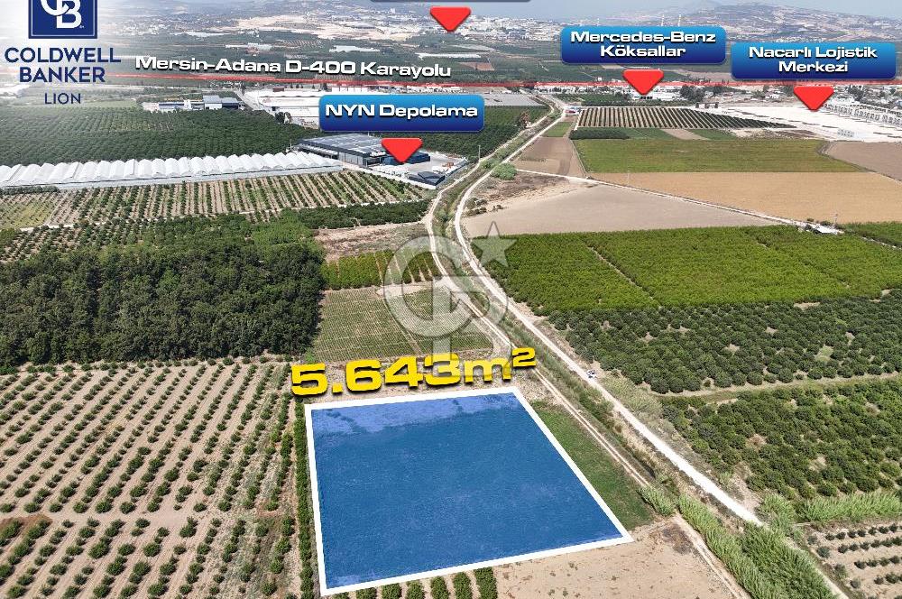 Mersin Akdeniz Evci Mahallesinde 5643 m2 Yatırımlık Arazi
