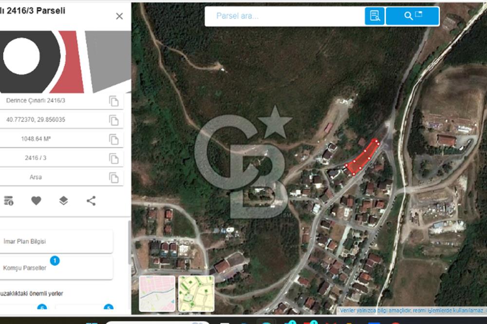 DERİNCE ÇINARLI MERSİNCİK SATILIK %30 İMARLI SATILIK KÖŞE PARSEL